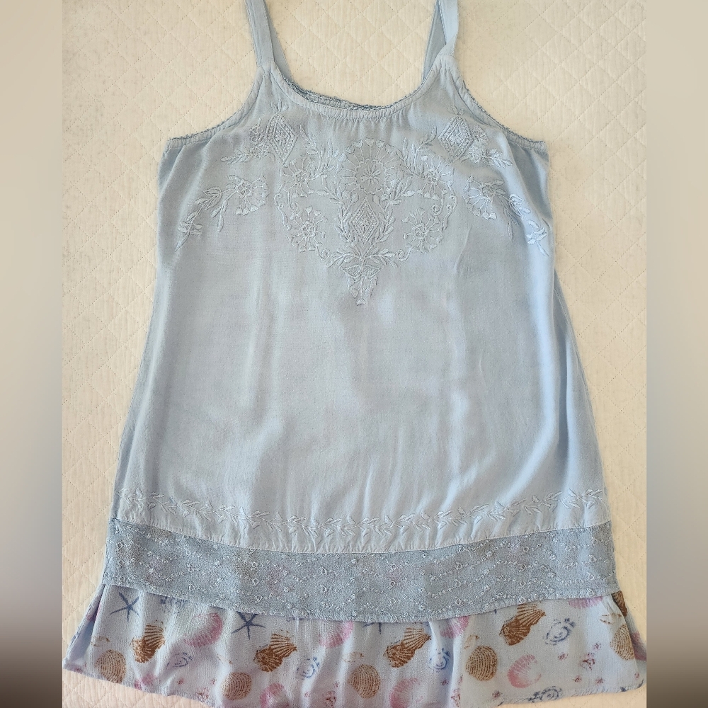Ladies RayaSun Baby Blue Embroidered Casual Dress/Sleepwear
